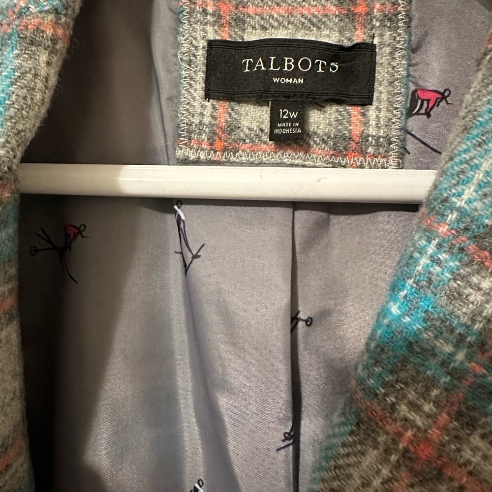 Talbots Plaid Wool Blazer - Picture 3 of 5